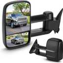 Towing Mirrors for Chevy GMC 2002-2006 Avalanche 1500 2500, 1999-2004 Silverado 1500, 2000-06 Suburban 1500 2500, 2001-06 Sierra 2500 3500 HD Yukon Tahoe with Manual Folding Telescoping (1 Pair)