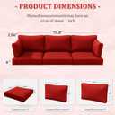 8 Pcs Outdoor Patio Cushion Covers, Replaceable Waterproof Furniture Covers, Outdoor Non-Slip Covers with Zippers, Covers Only, Red
