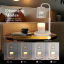 Shering Candle Warmer Lamp with Timer Dimmable, Gift Box, Gifts for Her, Birthday Gifts for Women, House Warming Gift New Home Decor, Wax Melt Warmer for Scented Jar Candles (Clear-white)