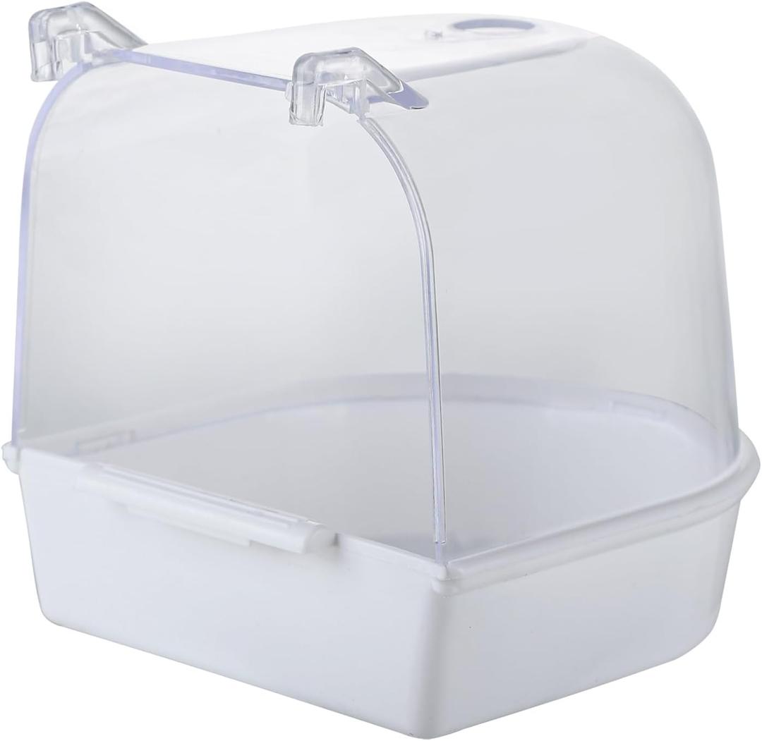 Clear Bird Bath for Small Birds Parakeet Cage Accessories - Suitable for Cockatiels and Parakeets