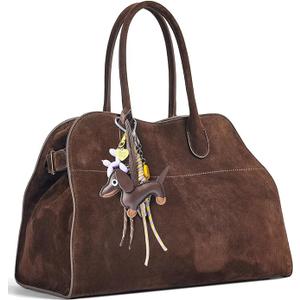 Kurava Brown Faux Suede Handbag Tote Hobo Bag for Women 2026, Women'S Top-Handle Handbags, 15” Large Capacity