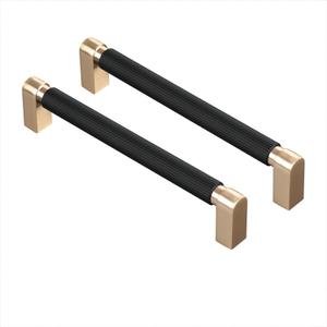 10 Pack Black and Gold Cabinet Pulls, 3-3/4 Inch Hole Centers Gold Drawer Pulls, Gold Dresser Handles and Cupboard Handles (Overall Length: 4.2", Hole Spacing: 3-3/4")