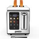 Ganiza Smart Toaster 2 Slice with Touchscreen, Digital Countdown Timer, Touch Screen Toaster Wide Slot, Full Stainless Steel, Defrost Reheat Cancel, +/-10s Fine-Tune, Removable Crumb Tray, Max 925W