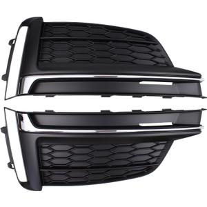 2Pcs Front Driver and Passenger Side Fog Light Grille Cover for Audi | for Audi A5 Quattro, A5 Sportback, S5, S5 Sportback 2018-2019