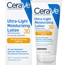 CeraVe Sunscreen Ultra-Light Moisturizing Face Lotion SPF 30 for Normal to Oily Skin, 1.75 fl oz