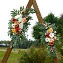 Artificial Wedding Arch Flowers Kit(Pack of 2) for Wedding Arch, Bridal Shower, Ceremony and Reception Backdrop Decoration (Caramel & White)