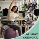 Trideer Exercise Ball for Office Desk, Yoga Ball Chair to Relieve Back Pain, Stability & Fitness Ball Seat with Base, Home Gym Core Workout, Abs, Stretching & Therapy