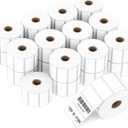 Compatible 2" x 1" Direct Thermal Labels Replacement for Barcodes Postage Address Shipping Compatible with Rollo & Zebra Desktop Printers Adhesive & Perforated (24 Rolls, 1300 Labels/Roll)