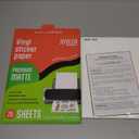 JOYEZA Premium Printable Vinyl Sticker Paper for Inkjet Printer - 25 Sheets Matte White Waterproof, Dries Quickly Vivid Colors, Holds Ink well- Tear Resistant - Inkjet & Laser Printer