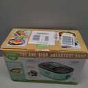 GreenLife 3-in-1 Breakfast Maker Station, Healthy Ceramic Nonstick Dual Griddles for Eggs Meat Sausage Bacon Pancakes and Breakfast Sandwiches, 2 Slice Toast Drawer, Easy-to-use Timer, Turquoise