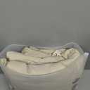 MooMee Bedding Duvet Cover Set 100% Washed Cotton Linen Like Textured Breathable Durable Soft Comfy (Heathered Almond Milk Grey, Palatial King/Oversized King 120"x98")