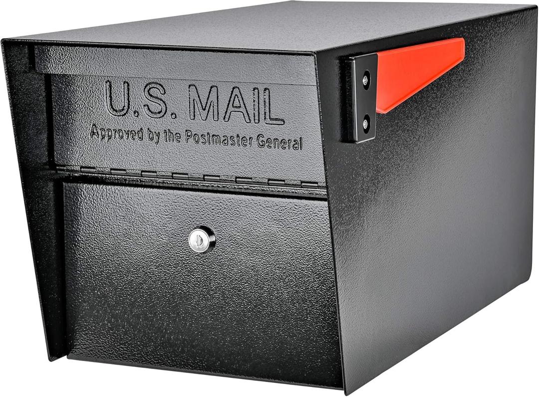 Mail Boss 7506 Mail Manager Curbside Locking Security Mailbox, Black, Large