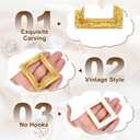 Uxcell 10pcs Vintage Resin Picture Frames, Mini Tiny Photo Frame Rectangle Jewelry Display Prop for DIY Table Top Photography Wedding Decor, Gold, 1.5 x 1.2
