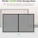 Garage Door Screen - 2 Car 14x7Ft Magnetic Closure Heavy Duty Weighted Bottom Screen Self Sealing Fiberglass Mesh Retractable Net - Easy Assembly & Pass-Through(Black)