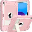 BMOUO Case for iPad (A16) 11th Generation 11 Inch 2025/iPad 10th Generation 10.9" 2022 - with Kickstand & Pencil Holder, Heavy Duty Shockproof Protective iPad 11th 10th Generation Case, Pink