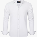 J.VER Men's Dress Shirts Solid Long Sleeve Stretch Wrinkle-Free Formal Shirt Business Casual Button Down Shirts Size L