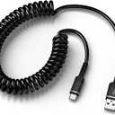USB to USB C Coiled Cable Fast Charging for iPhone 17e/17/Air/17 Pro/17 Pro Max/16e/16/16 Pro/16 Pro Max/16 Plus/15,3FT Retractable Car Charger Cord Android Auto for Samsung Galaxy A17 S26,Pixel 10a