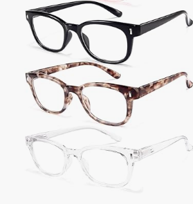 BLS BLUES 3 Packs Reading Glasses for Women Blue Light Blocking, Vintage Computer Eyewear