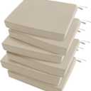 Outdoor Chair Cushions Set of 6: Waterproof & Fade Resistant Deep Seat Cushion for Patio Furniture - 24 x 24 x 3 Inch Chair Pads with Ties and Hidden Zipper - Patio Chair Cushion Replacement, Beige