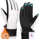 rivmount Snow Winter Gloves with Waterproof/Touchscreen/Thermal Warm, Glove for Cold Weather Running, Cycling, Ski, Women Men (Small, Off White)