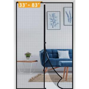 Yotache Magnetic Screen Door Fits Door Size 33 x 83, Screen Size 35" x 84" Strengthened Fiberglass Net Curtain Black