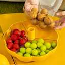 Halloween Pumpkin Snackle Box Container Halloween Decorations Organizer Versatile Snack Storage 2 Tier Lazy Susan Divided Serving Tray (10 inch, Yellow)