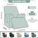 TAOCOCO Recliner Cover 4-Pieces, Recliner Stretch Sofa Slipcover, Recliner Cover 1 Seat, Couch Protector Soft, Furniture Protector Covers with Elastic,Chair Covers Jacquard Pattern (Sage Green)