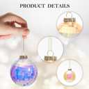 WDS WONDROUS Christmas Disco Ball Ornaments Set of 12  3.14 Colorful Xmas Tree Decorations with Iridescent Laser Effect, Glass Christmas Ornaments for Indoor Party Decor Holiday