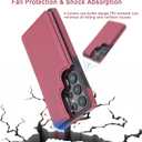 ASAPDOS for Samsung Galaxy A36/A56 5G Case with Card Holder,PU Leather Shockproof Flip Case with RFID Blocking Card Holder and Kickstand for Men Women Red