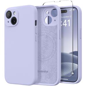 SuydanBox Magnetic for iPhone 14 Pro Max Case, Compatible with MagSafe, [Full Camera Protection][2 Screen Protectors] Silicone Shockproof Protective Phone Case for iPhone 14 Pro Max 6.7", Lilac