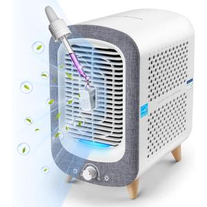 Jafanda Air Purifier for Home Bedroom 780sq ft, HEPA & Activated Carbon, Air Cleaner with Fragrance Sponge & Nightlight for Smoke, Allergies, Dust, Odor, VOC, Pet Dander, Pollen, Office, Desktop,Grey (Grey)