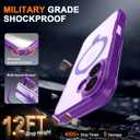for iPhone 17 Case with Magnetic Invisible Stand [Compatible with MagSafe] Military Drop Protection Shockproof Slim Translucent Skin-Touch Case Cover Violet