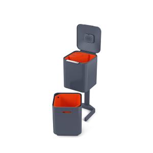 Joseph Joseph Intelligent Totem Compact Waste Separation & Recycling Unit-Graphite, 40 Liter/10.6 Gallon