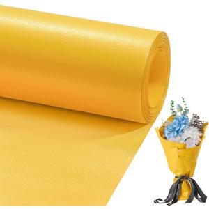 Matte Wrapping Paper Roll - Solid Color Pearly 17.3Inches X 39.4Feet Golden Yellow Shimmer Gift Wrapping Paper Roll Elegant Lustre Paper for Wedding,Valentine's Day,Birthday, Christmas PAP11GY