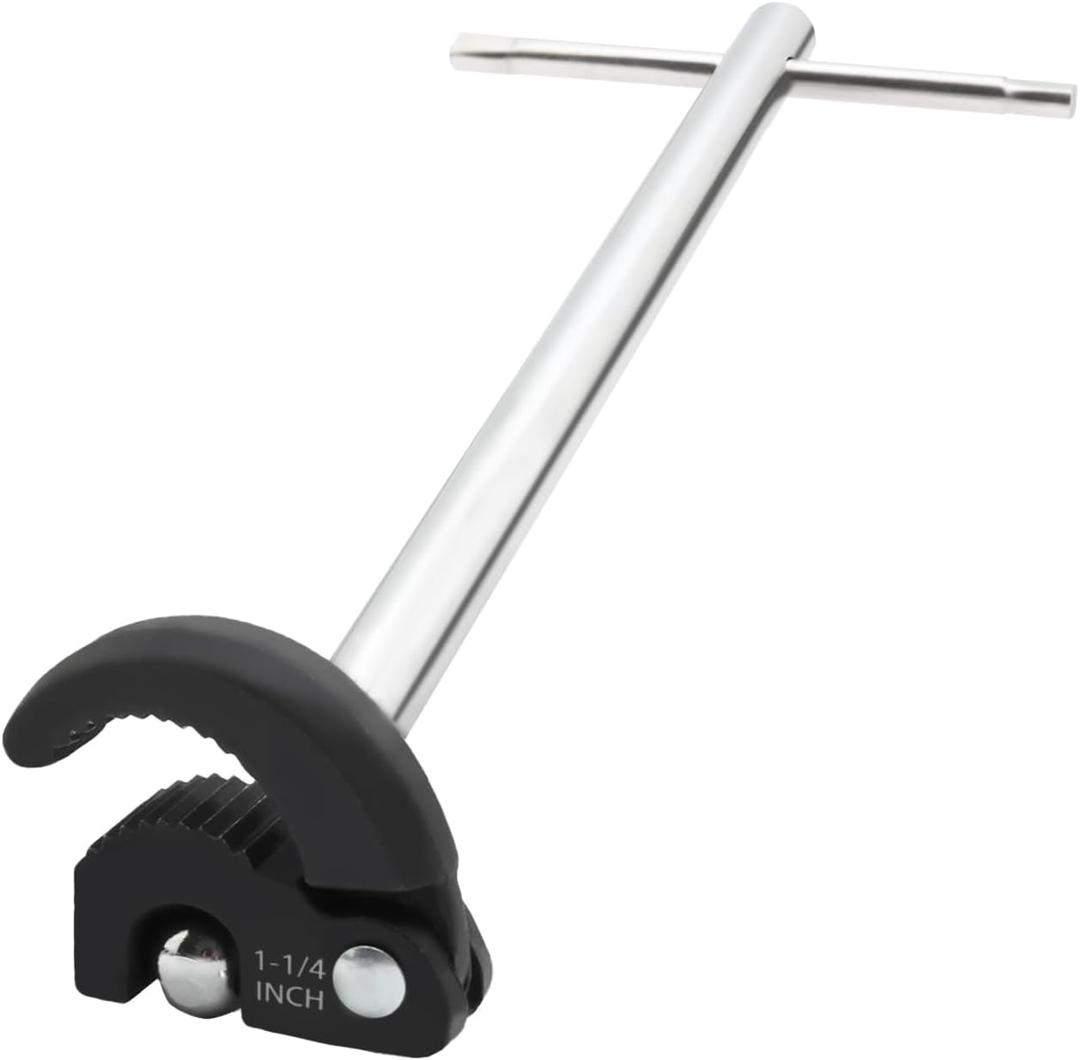 11" Basin Wrench with Adjustable Jaw from 3/8 Inch to 1-1/4 Inch, Sink Faucet Wrench for Fixing Rear and Union Nuts Under Sink Tight Spaces (Ordinary)