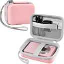Leayjeen Digital Camera Case Compatible with CAMKORY/KODAK PIXPRO FZ45/FZ55/Canon PowerShot ELPH 180/ Sony DSCW800/ FHD 1080P 44MP Point Digital Camera,Compact Digital Camera-Pink(Case Only)