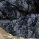 Flannel Fleece Queen Comforter Set - Furry Navy Blue Leaves Pattern Faux Fur Bed Set, Winter Ultra Soft Fuzzy Comfort Set, Velvet Bedding Set for Bed with 2 Pillow Cases (Queen(88"x88"))