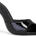 Women's Leather Pointed Toe Stilettos Heeled Sandals Fashion Sexy Open Toe Slip On Backless High Heels Slides for Party Prom Date Dress Shoes (8.5, Black)