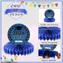 Yisong 9 Pieces 2026 Graduation Party Table Decorations Class of 2026 Congrats Graduation Centerpieces for Tables Congratulate Honeycomb Centerpiece Topper for Grad Party Supplies(Blue)