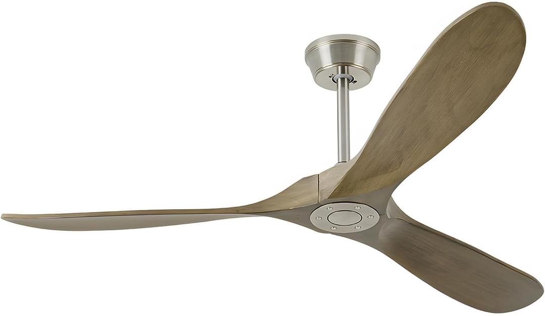 Ceiling Fan With Remote and Wall Control, 60 inch Wood Ceiling Fan with 3 Walnut Blades, 6 Speeds 3 Smart Timer Reversible DC Motor, Indoor/Outdoor Farmhouse Ceiling Fan for Bedroom Patios