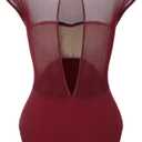 Women Short Sleeve Ballet Leotards for Adult Dance Gymnastics Bodysuit, S