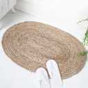 RAJRANG Handwoven Jute Area Rug Oval 2' 3" x 4' Natural Beauty with Reversible Braided Charm for Farmhouse Chic in Living Room, Kitchen, and Bedroom Styling (2'3" x 10'2" (Oval))