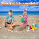 Sloosh 12 Sets Sand Buckets with Shovels for Kids Beach Pails Toys Party Favors Pail Set Plastic Bucket with Handles, Medium