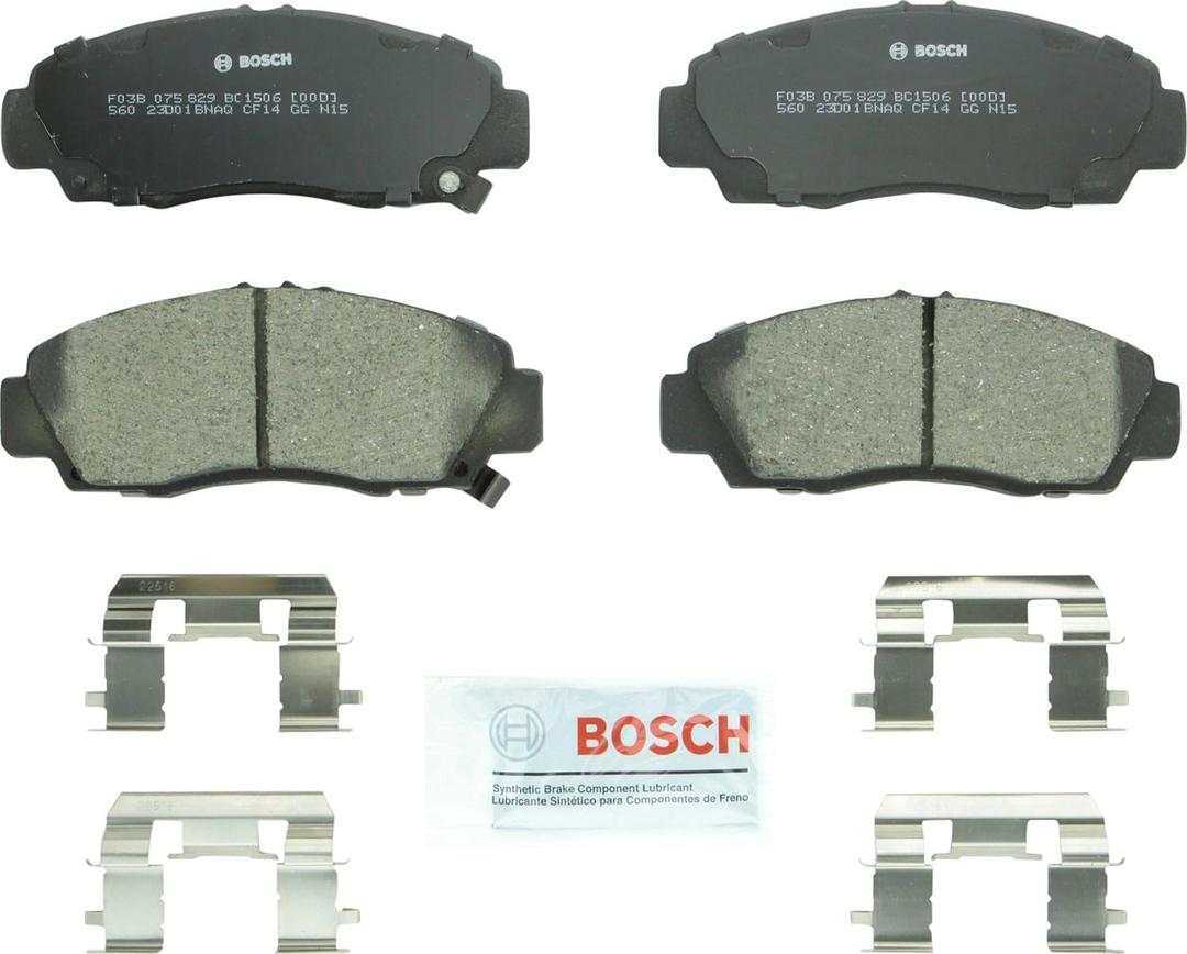 BOSCH BC1506 QuietCast Premium Ceramic Disc Brake Pad Set - Compatible with Select Acura TSX; Honda Accord; FRONT