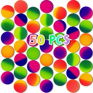 50Pcs 32mm Bouncy Balls for Kids,Rubber High Bouncy Balls,Bright Assorted Multicolor Bouncing Balls for Boys Girls,Kids Party Favors Gifts,School Carnival Prizes