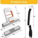 Mini Mop and Cleaning Brush Set, Foldable Self-Squeeze Sponge Mini Mop & Hard Bristle Crevice Cleaning Brush for Small Spaces, Tight Spaces, Gaps, Grout Cleaning, Kitchen, Bathroom, Desktop (Black and Orange)