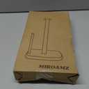 Paper Towel Holder Countertop, Stainless Steel Paper Roll Holder with Weighted Base Suction Cups, One-Handed Operation Standing Paper Towel Holder for Kitchen Bathroom (Matte Black)