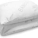 JJDANFILL Rayon Derived from Bamboo Pillow King Size Set of 2 - Machine Washable Bed Pillows for Sleeping for Back, Stomach, Side Sleeper - Firm Shredded Memory Foam Pillows 20 * 36in