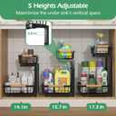 ADRIMER Under Sink Organizer 2 Packs, Pull Out Kitchen Sink Organizer, 2 Tier Slide Out Kitchen Organizers and Storage Bathroom Under Cabinet Storage Shelf, Black