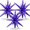 2 x Purple Star Balloons Birthday Wedding Balloons Conjoined Star Balloon for Birthday Shower Wedding Bachelorette Purple Party Decorations Supplies Balloon Sets-3 PCS